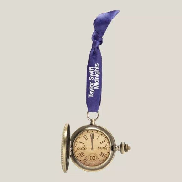 Taylor Swift Midnights Exile Ornament Clock Christmas Pocket Watch IN HAND - Picture 1 of 3